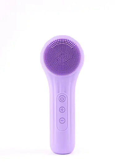 Silicone Face Cleanser Pro in purple, an electric cleansing brush for deep facial cleaning and skincare enhancement.