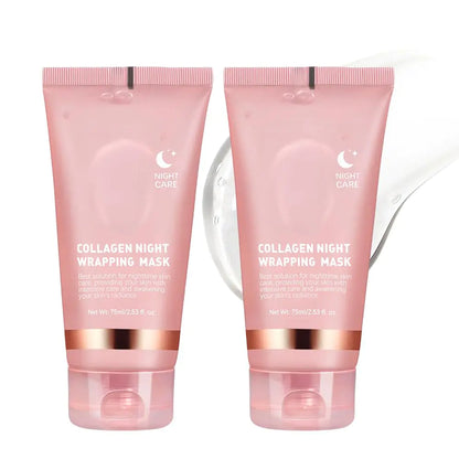 Loske Collagen Night Wrapping Mask Collagen Reverse Volume Peel Off Face Mask Collagen Face Mask Overnight Face Mask Collagen Mask Deep Collagen Mask Overnight (2PCS)